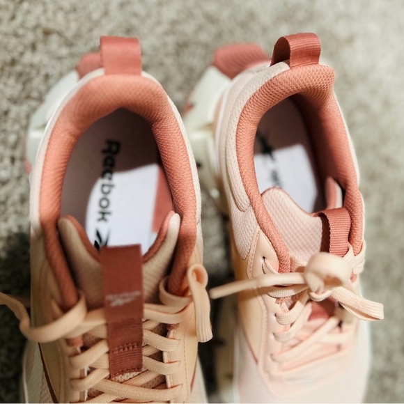 Reebok Women's Coral and White Athletic Shoes - Picture 2 of 6